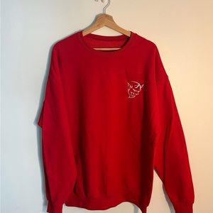 Fire Red Dodge Demon SRT Embroidery Crewneck Sweatshirt